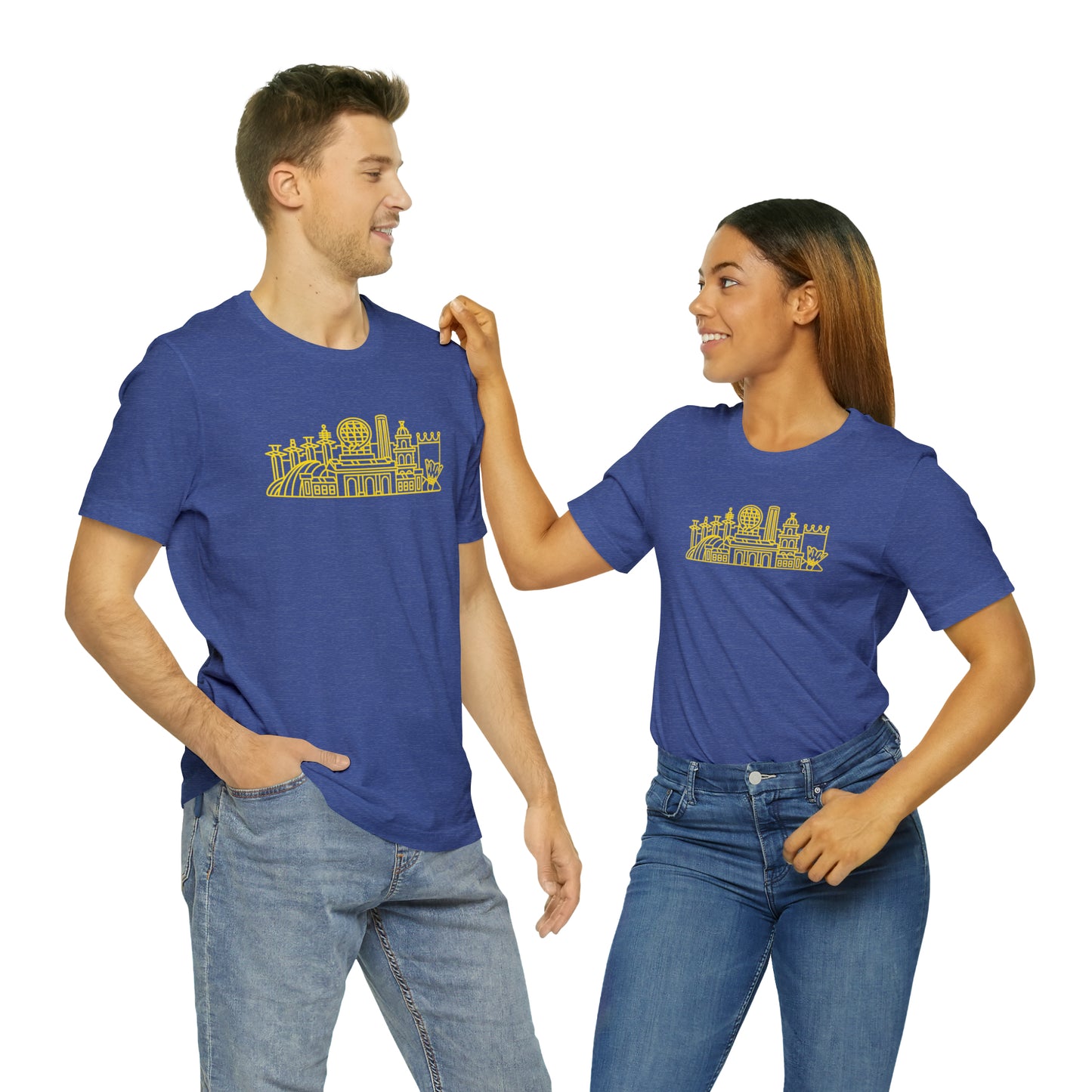Kansas City Skyline – Tee Shirt – Dark Blue and Gold