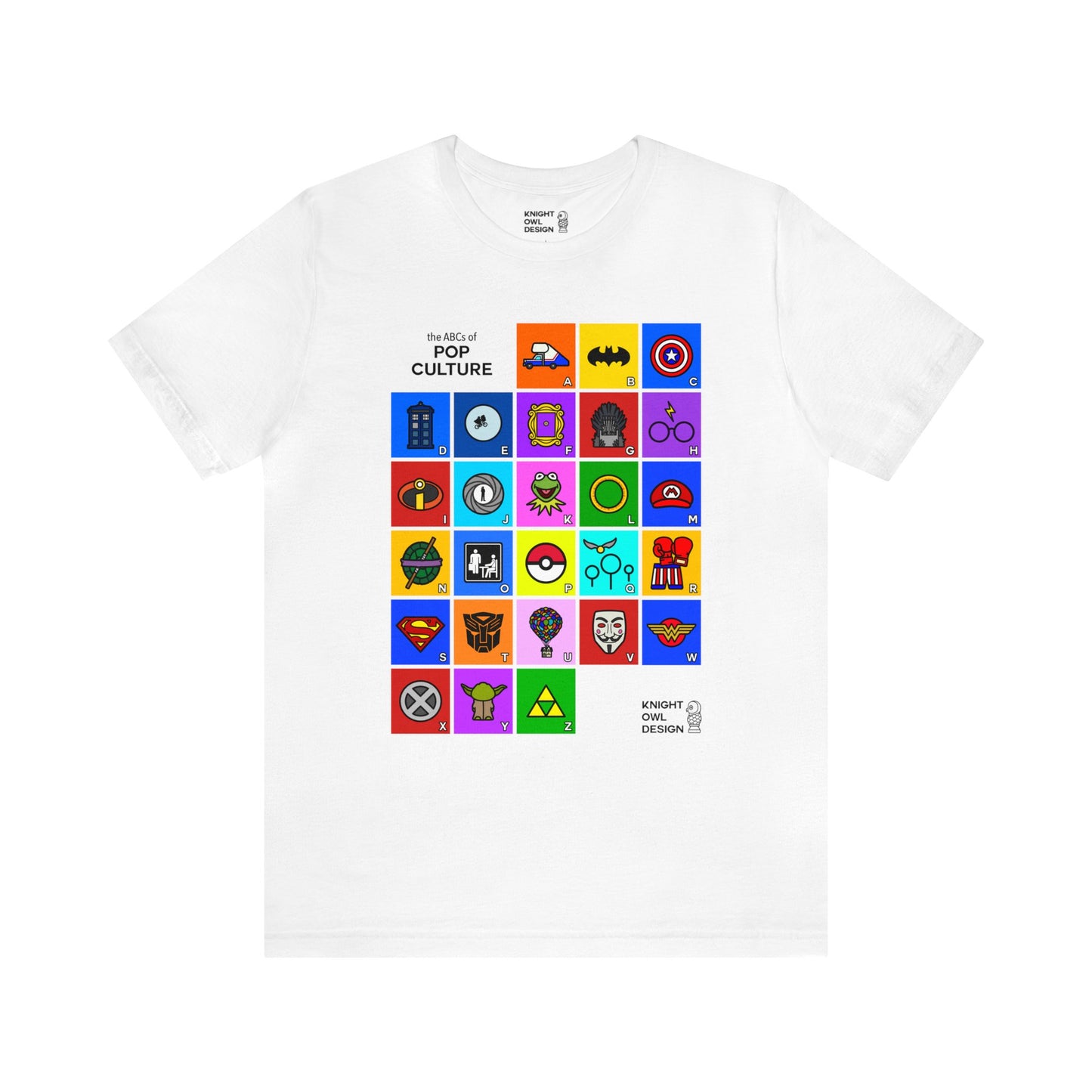 The ABCs of Pop Culture – Unisex Tee Shirt
