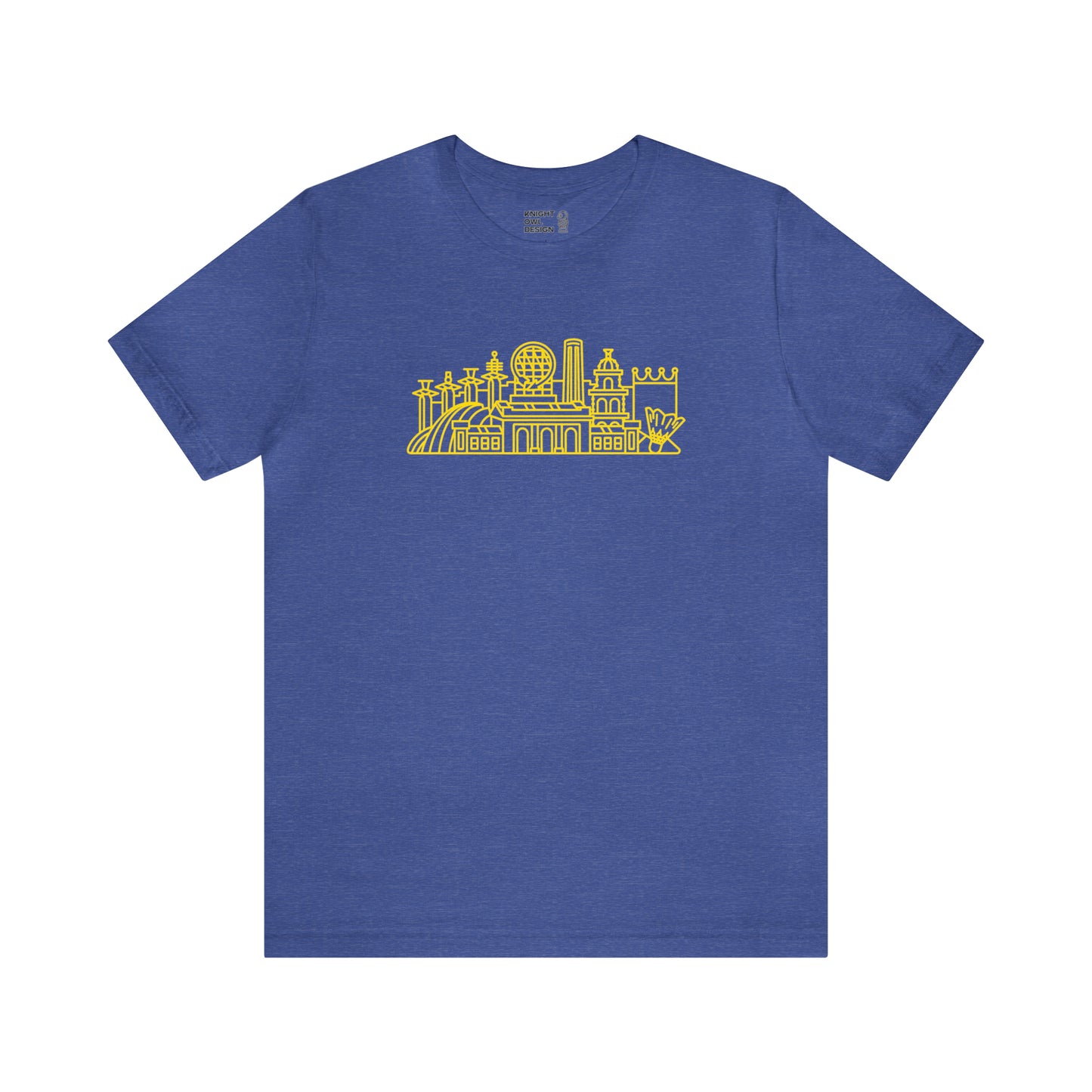 Kansas City Skyline – Tee Shirt – Dark Blue and Gold