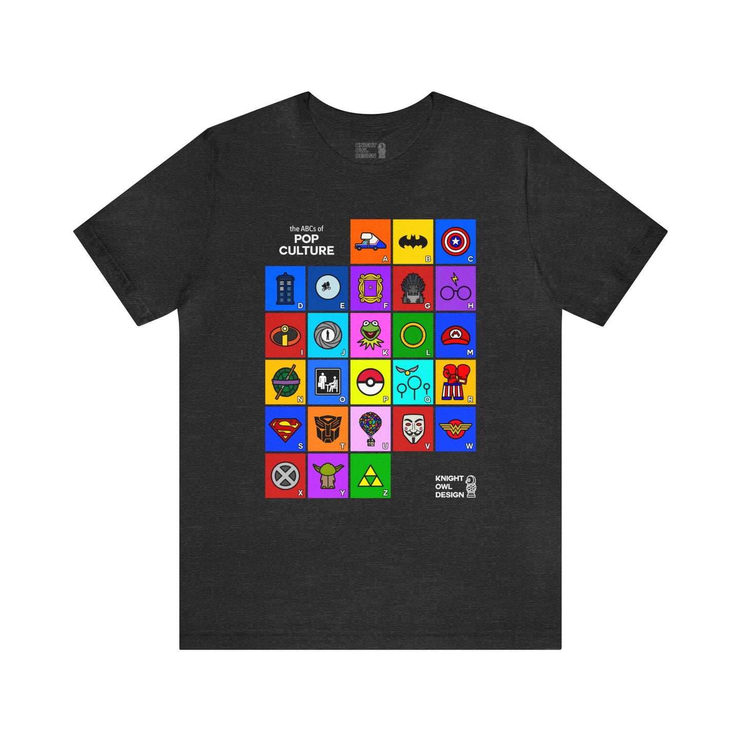 The ABCs of Pop Culture – Unisex Tee Shirt
