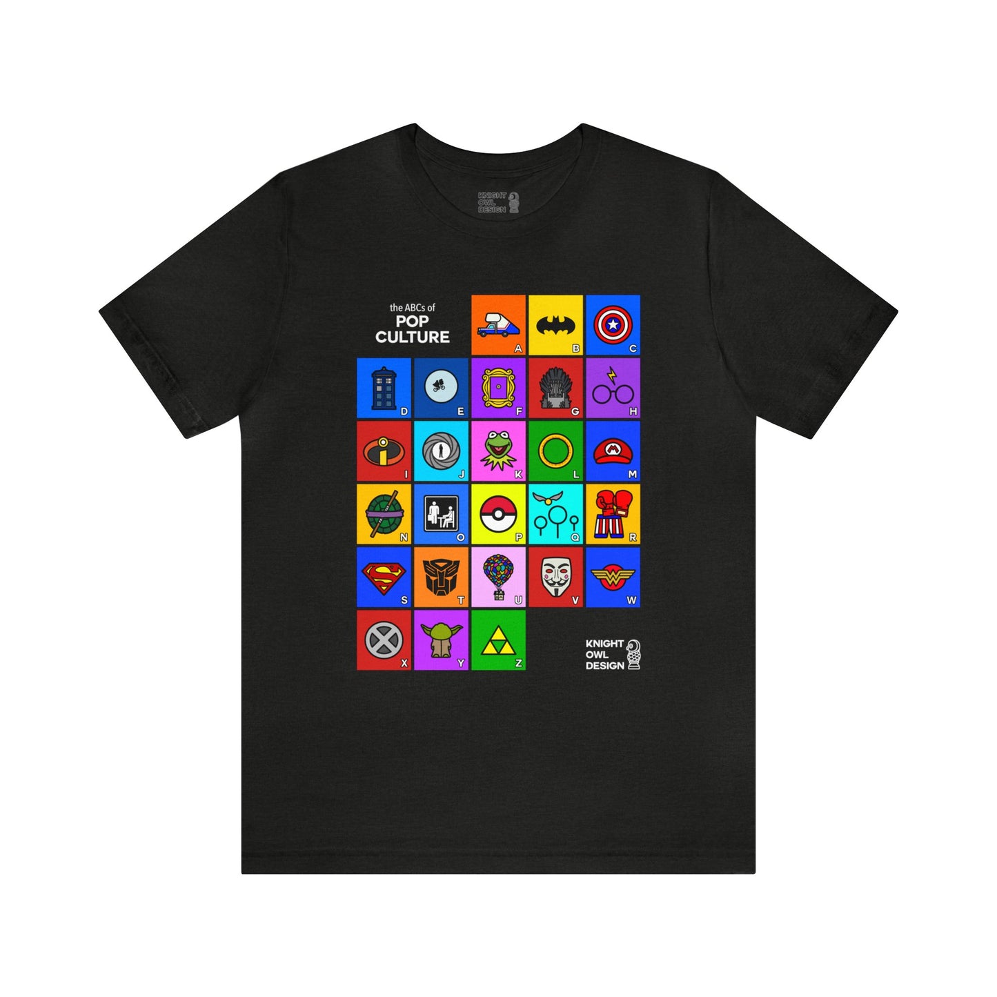 The ABCs of Pop Culture – Unisex Tee Shirt
