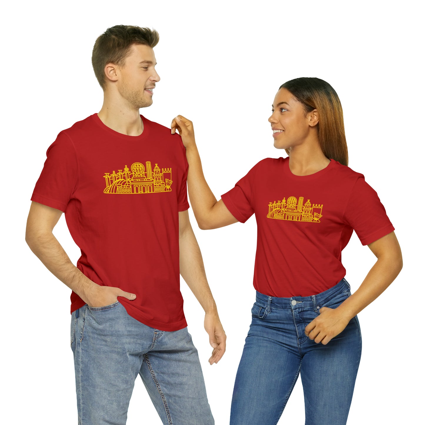 Kansas City Skyline – Tee Shirt – Red and Gold