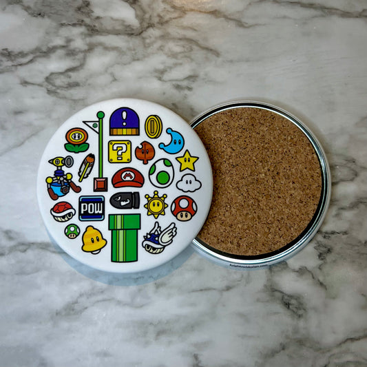 Mustached Plumber Coasters (Set of 2)