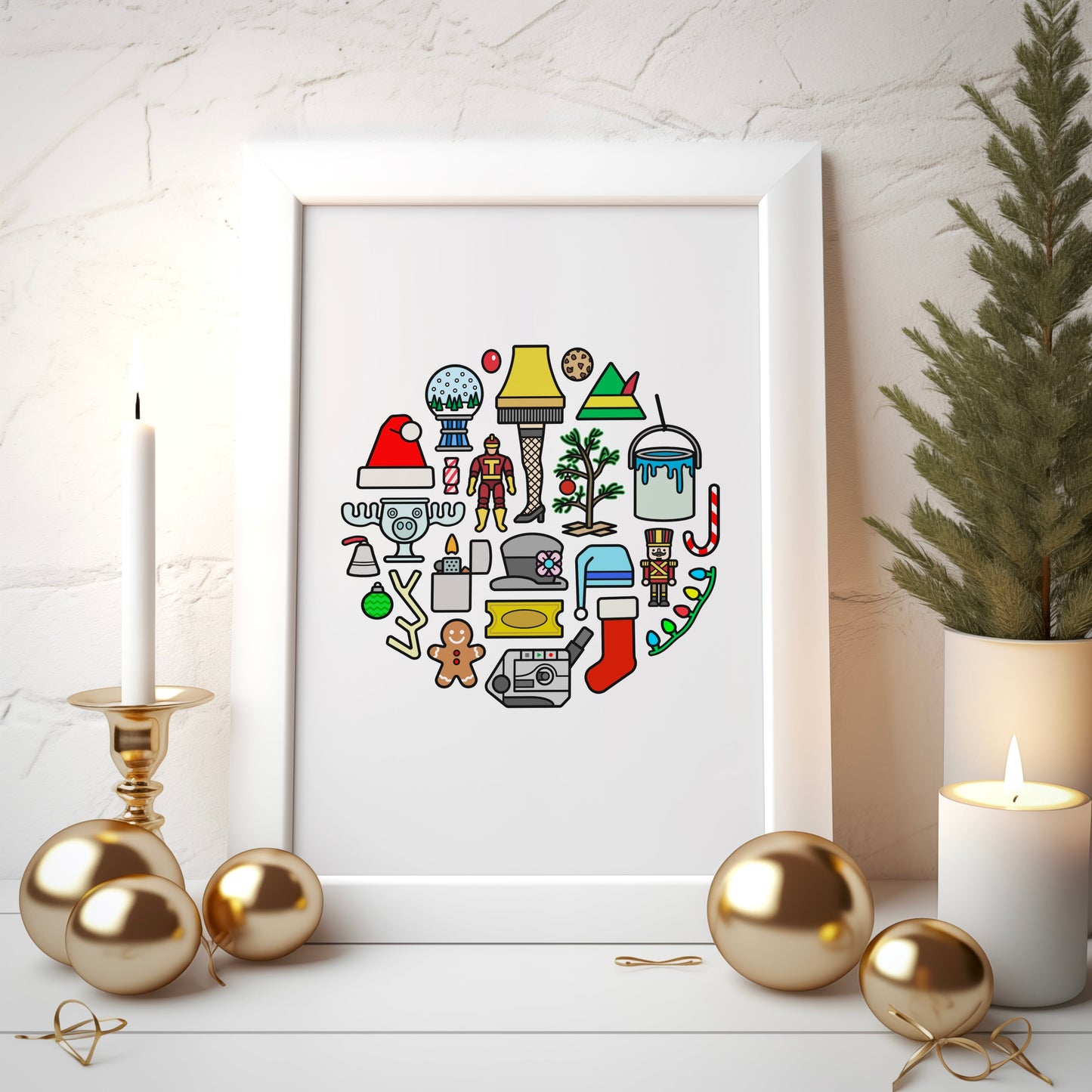 Christmas Movie Icons Print