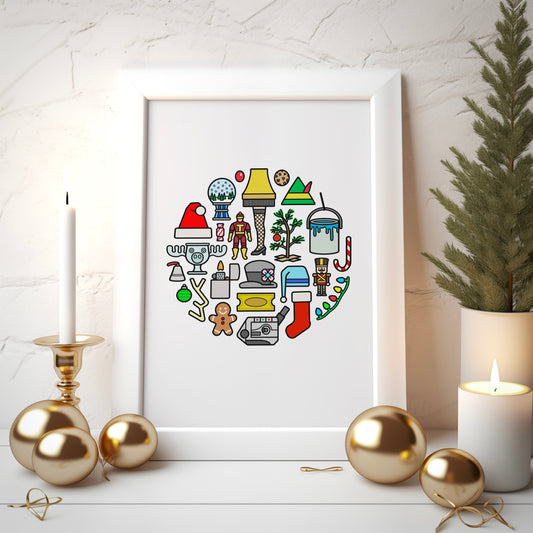 Christmas Movie Icons Print