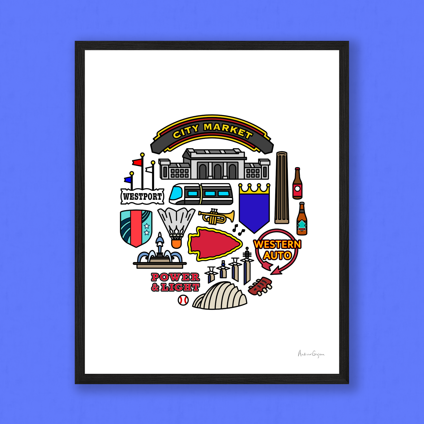 Kansas City Icons Print – Circle (2024)