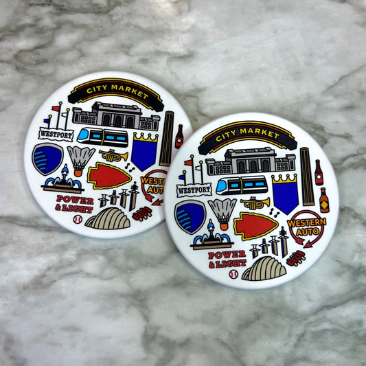 Kansas City Icons Coasters (Set of 2)