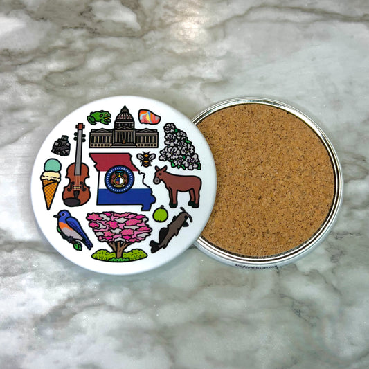 Missouri Symbols Coasters (Set of 2)