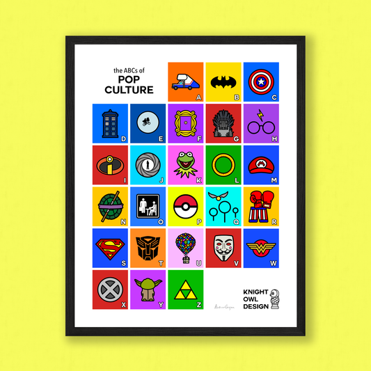 The ABCs of Pop Culture Print