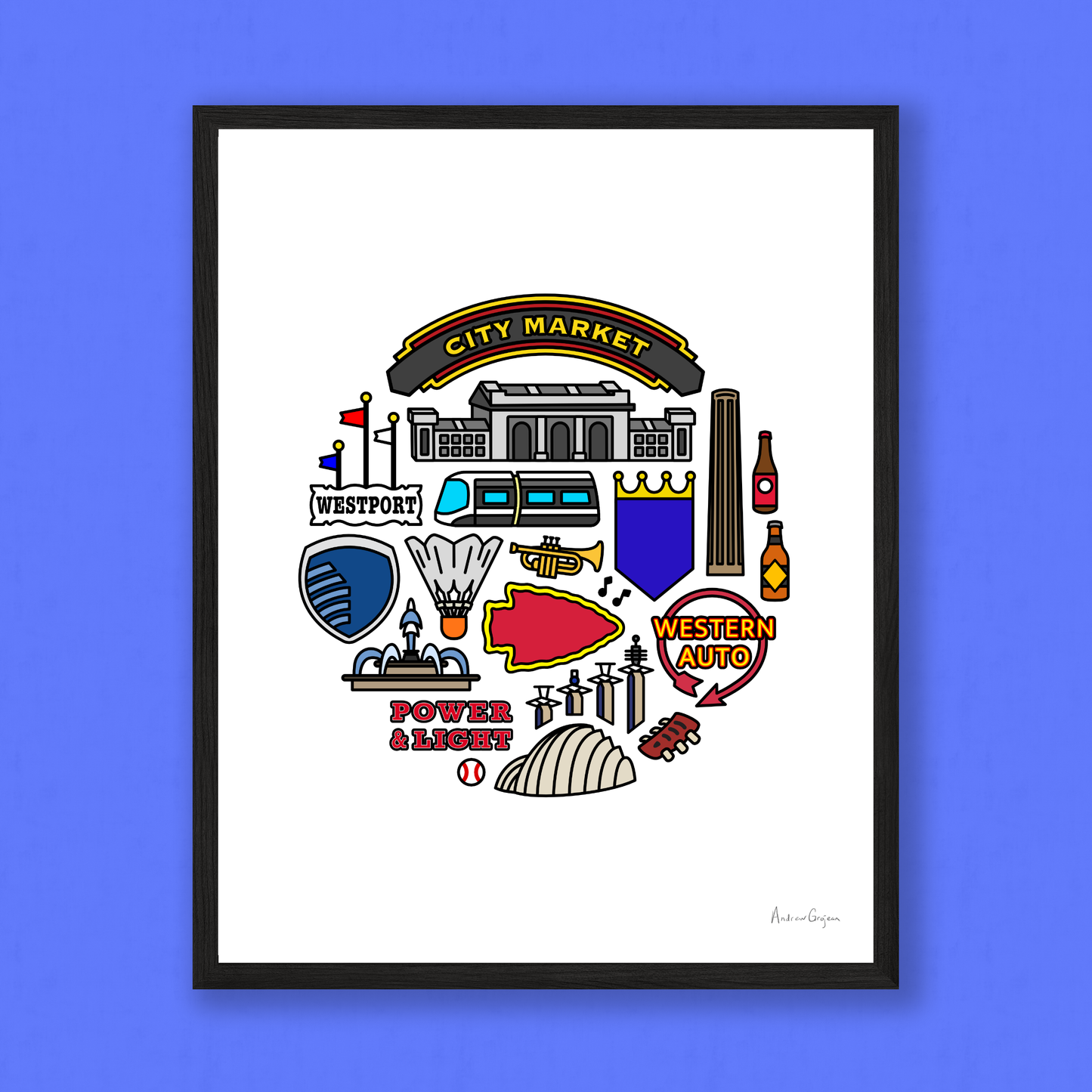 Kansas City Icons Print – Circle