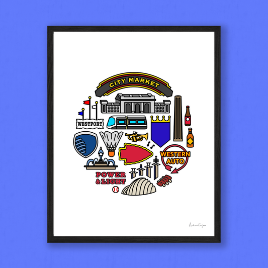 Kansas City Icons Print – Circle