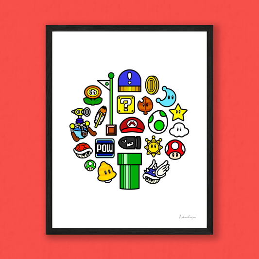 Mustached Plumber Print – Circle