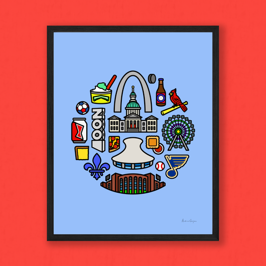 St. Louis Icons Print – Circle – Blue