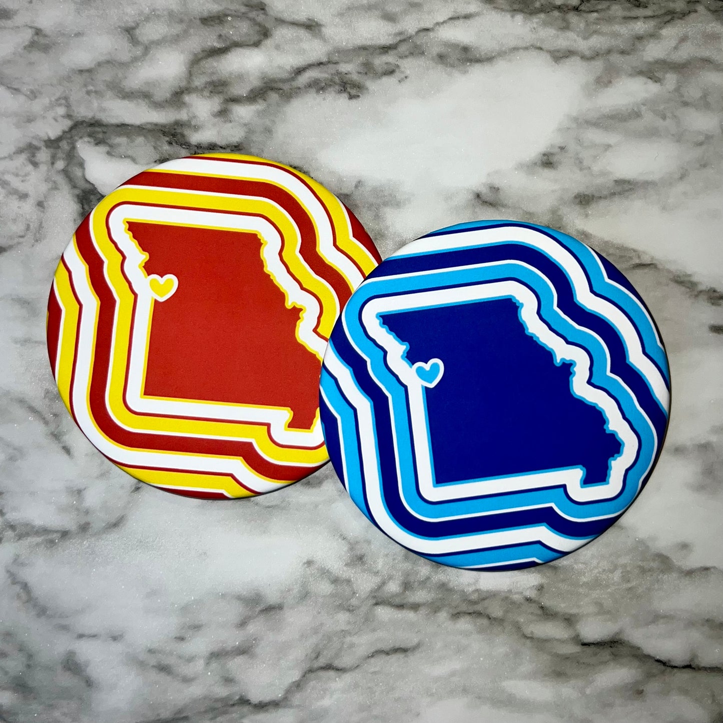 KCMO Coasters – Red/Blue Combo (Set of 2)