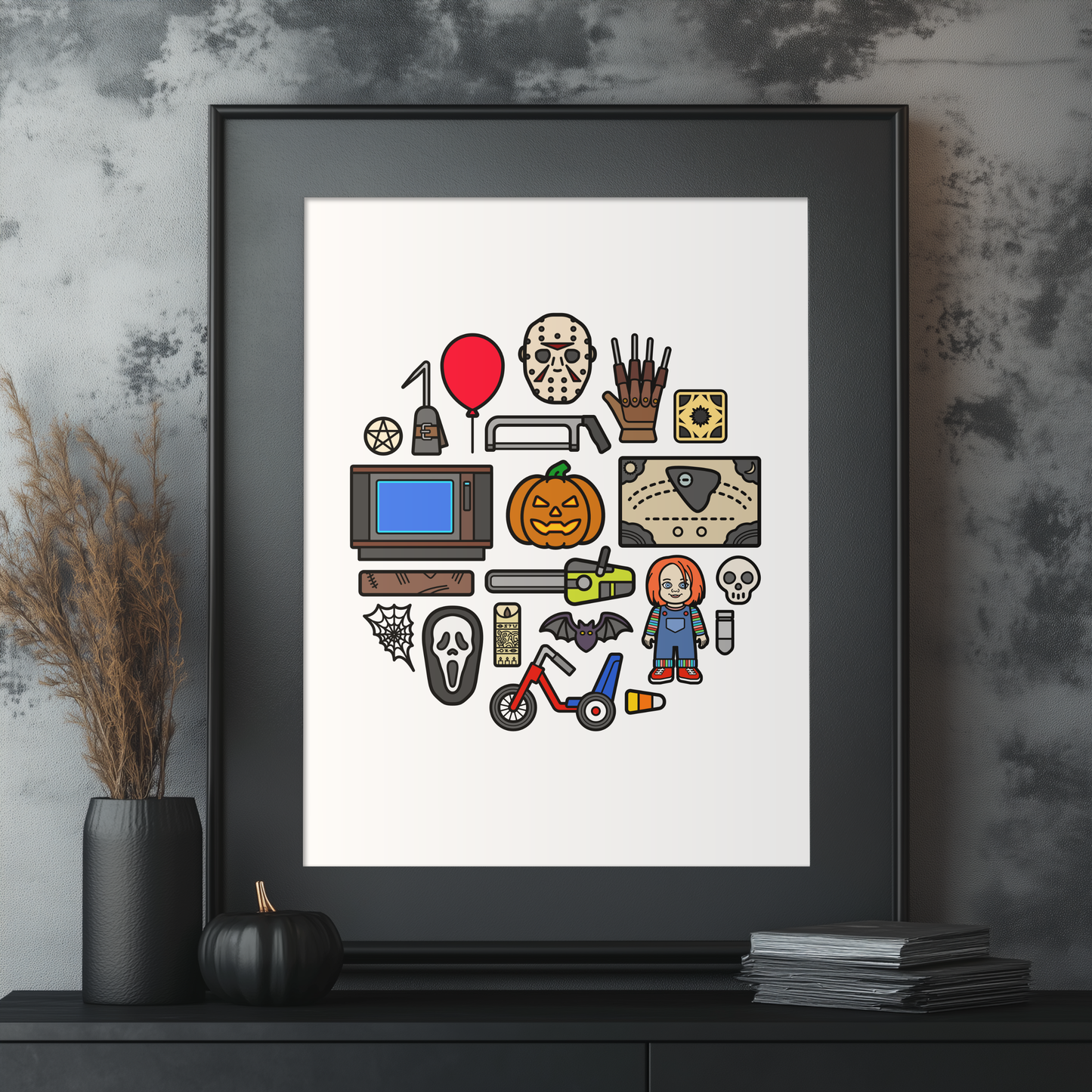 Halloween and Horror Movie Icons Print