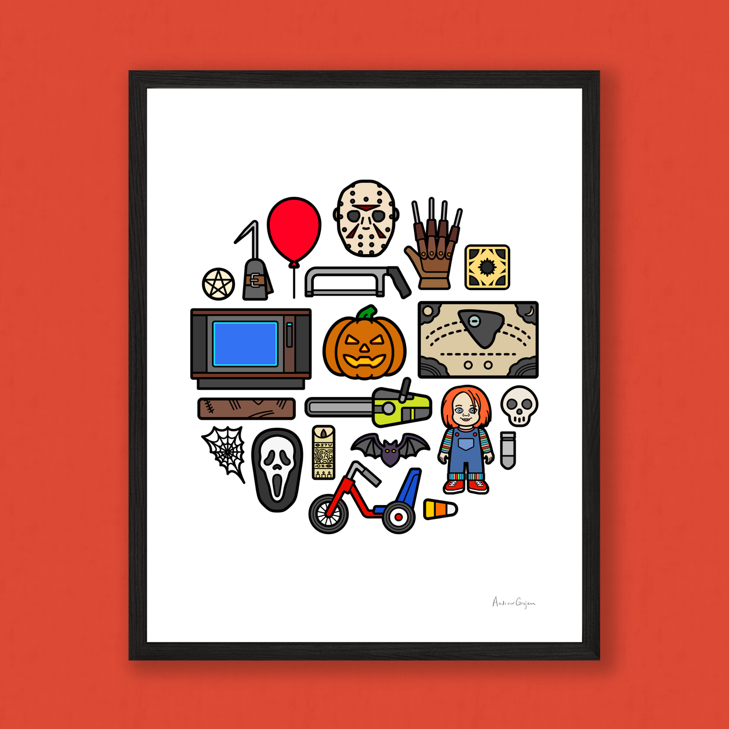 Halloween and Horror Movie Icons Print