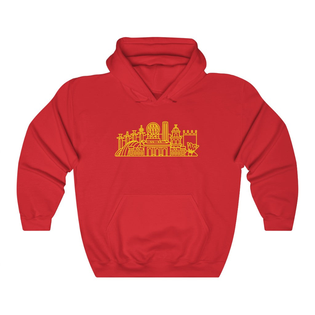 Kansas City Skyline – Hoodie – Red and Gold