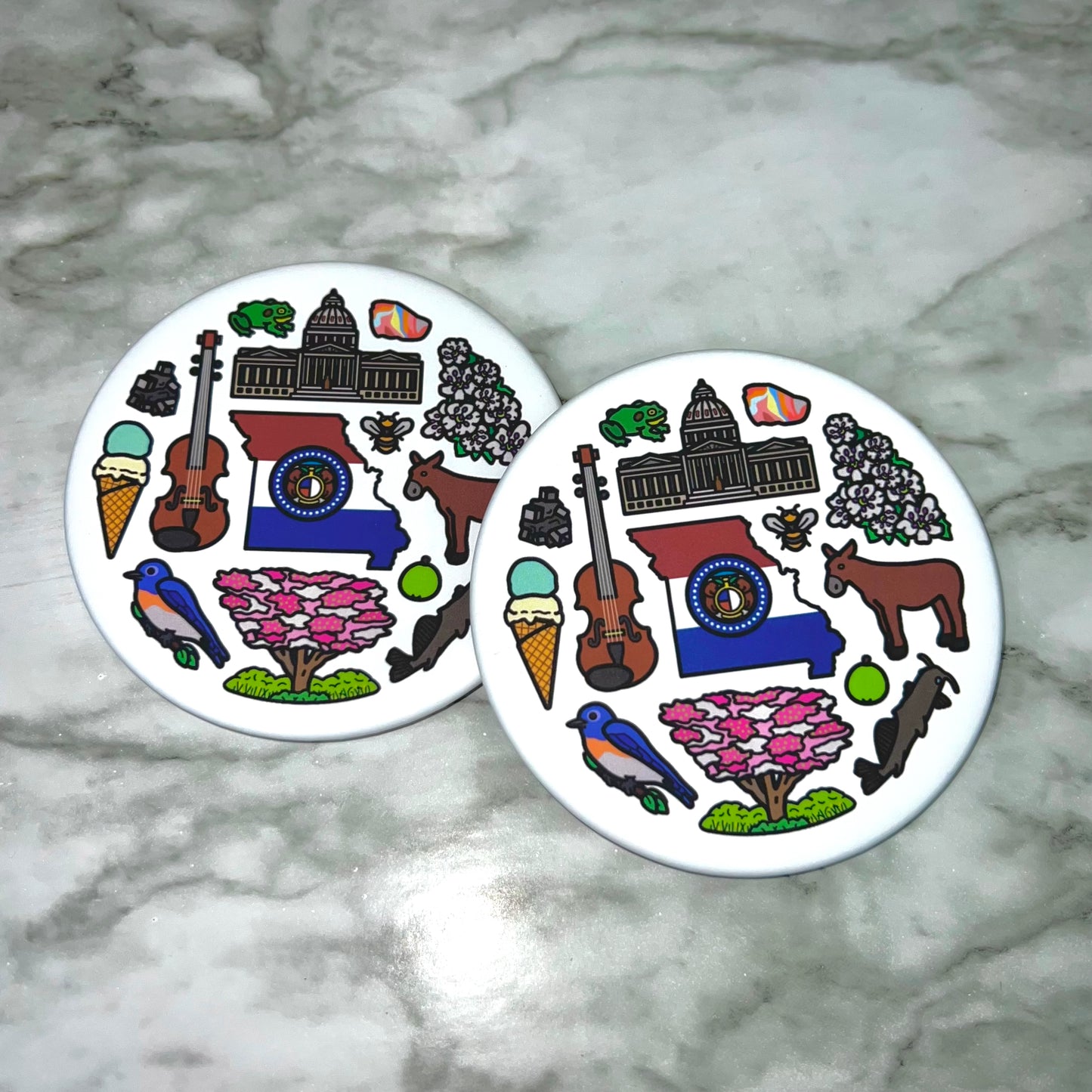 Missouri Symbols Coasters (Set of 2)