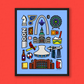 St. Louis Icons Print – Blue