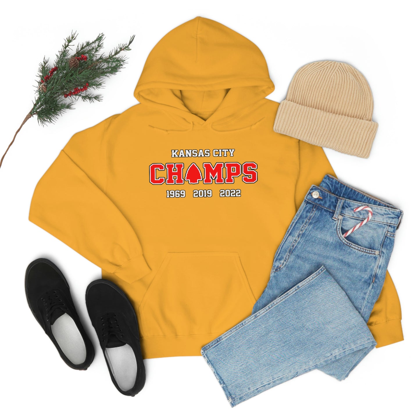 Kansas City CHAMPS (Years) – Hoodie – Red/Gold