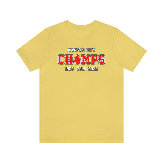 Kansas City CHAMPS (Years) – Tee Shirt – Gold